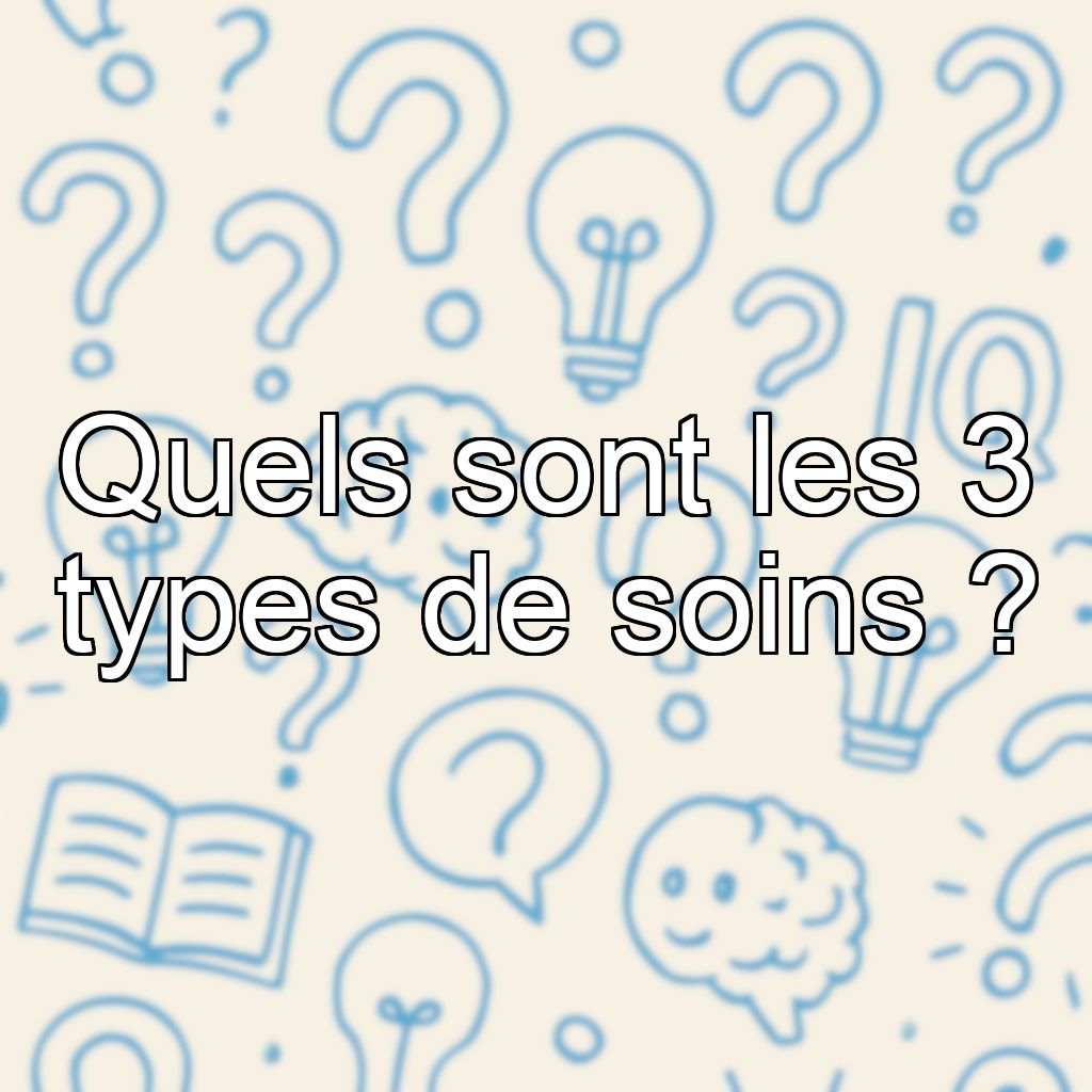 Quels sont les 3 types de soins ?