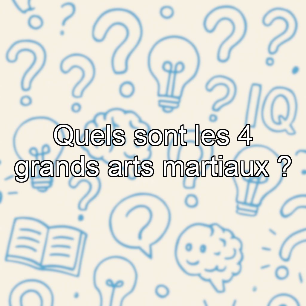 Quels sont les 4 grands arts martiaux ?