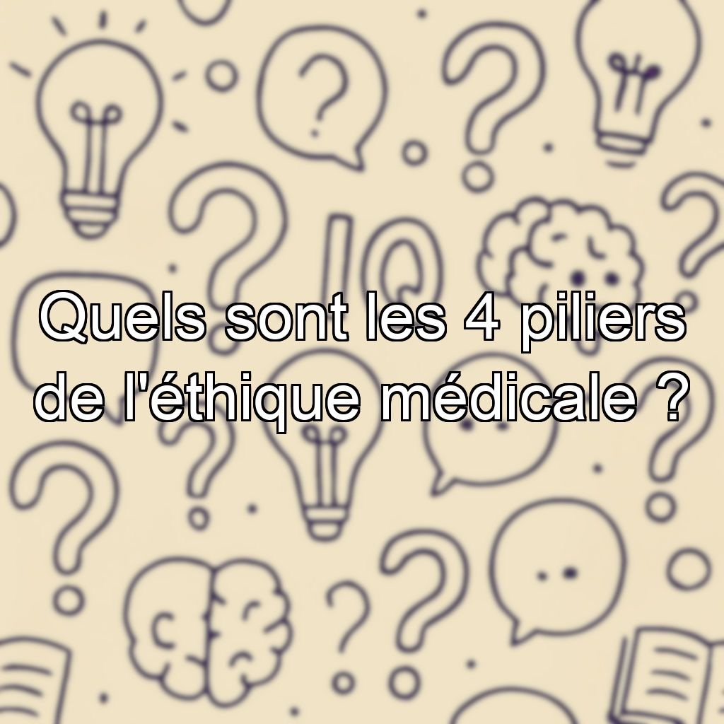 Quels sont les 4 piliers de l'éthique médicale ?