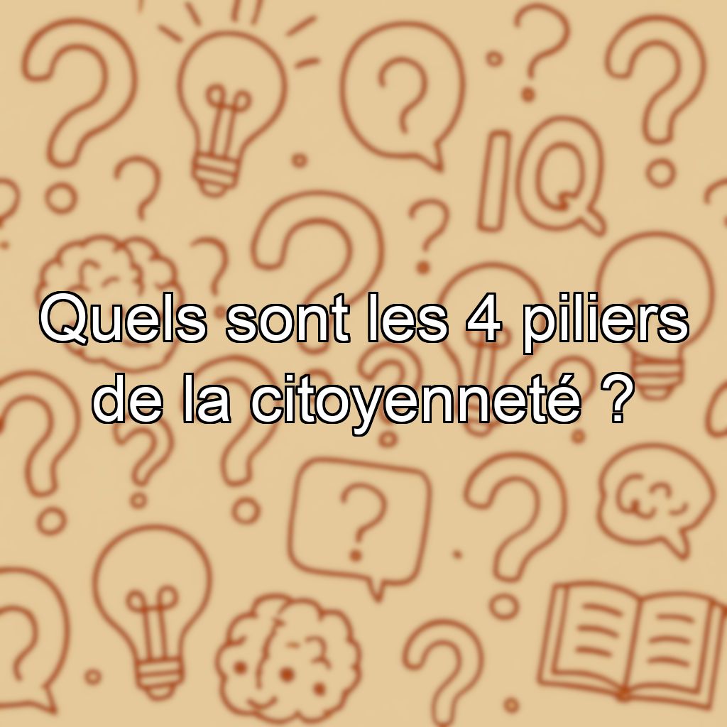 Quels sont les 4 piliers de la citoyenneté ?