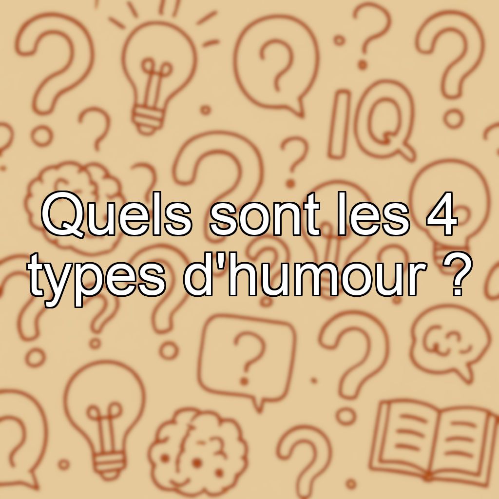 Quels sont les 4 types d'humour ?