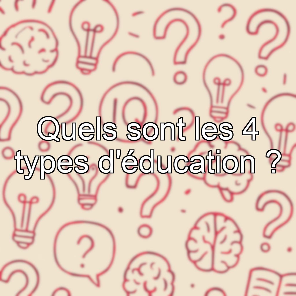 Quels sont les 4 types d'éducation ?