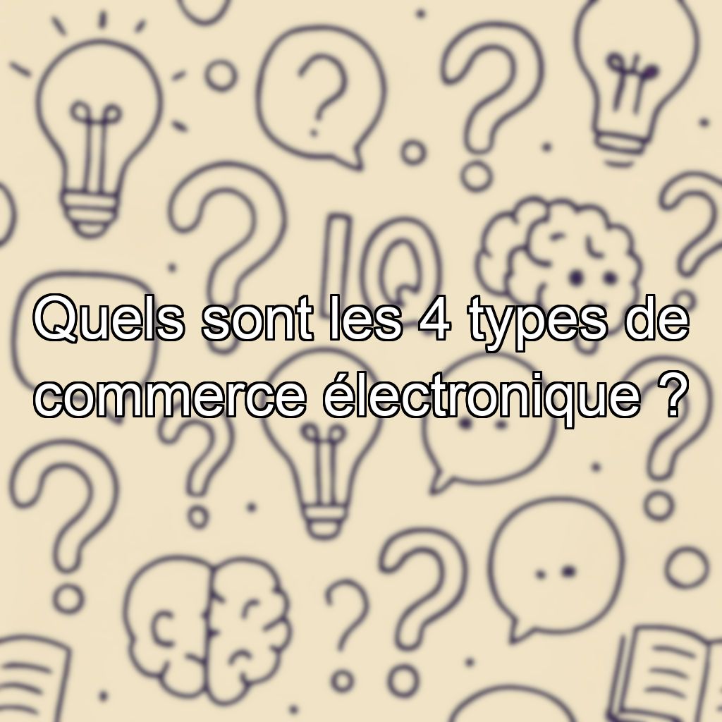 Quels sont les 4 types de commerce électronique ?