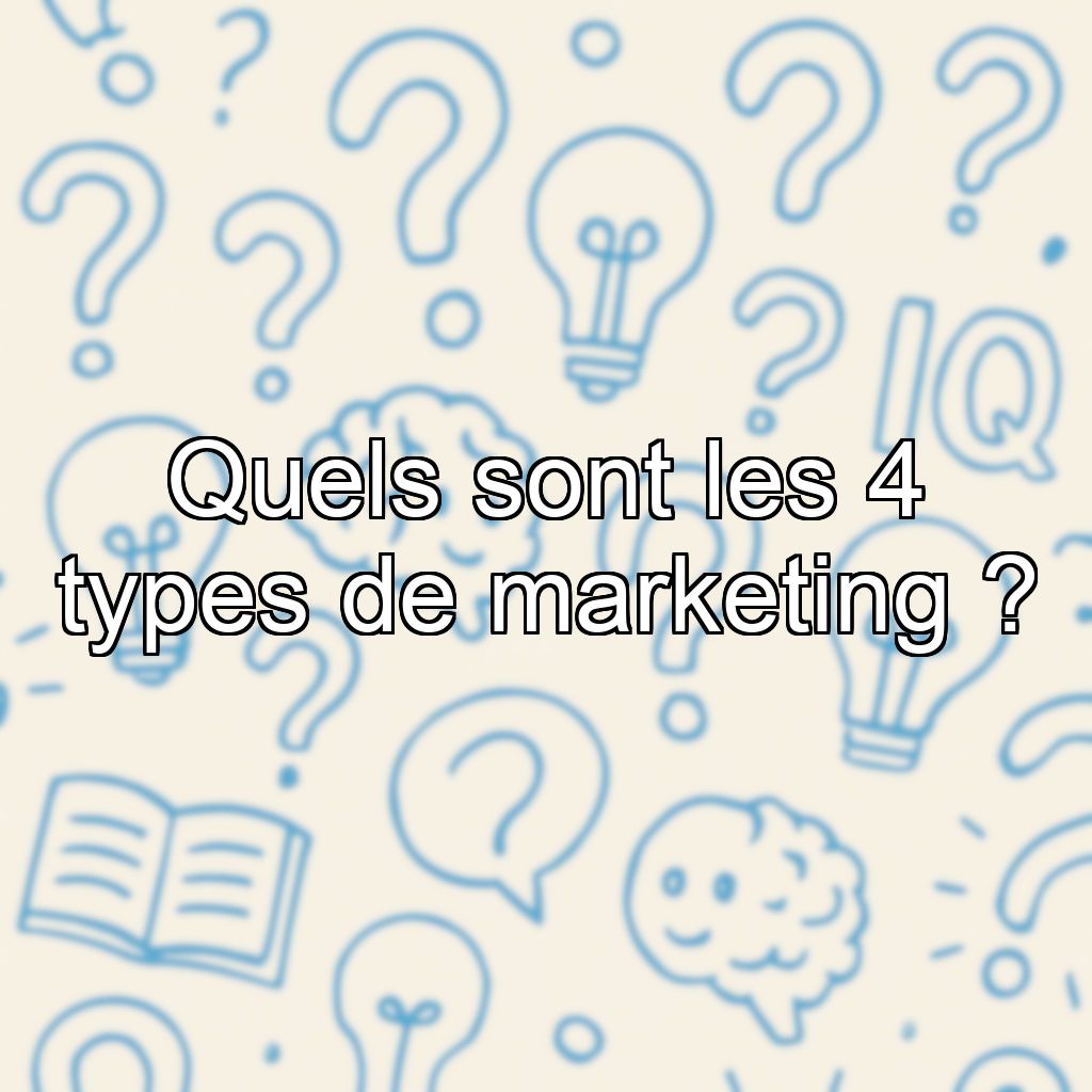 Quels sont les 4 types de marketing ?