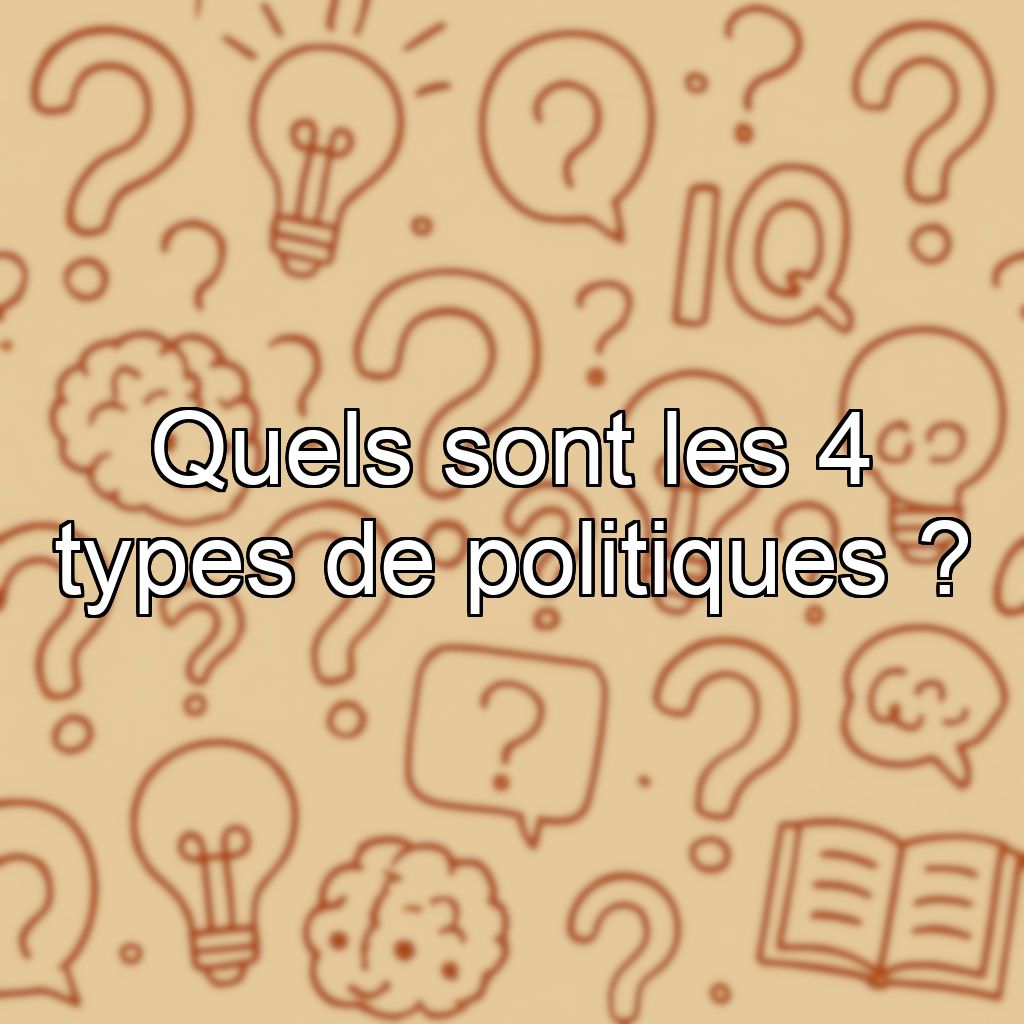 Quels sont les 4 types de politiques ?