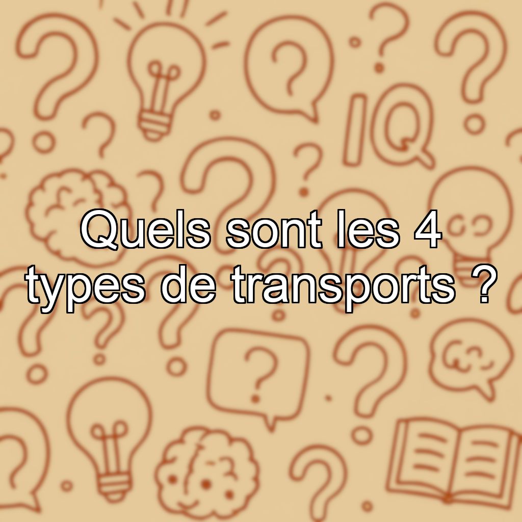 Quels sont les 4 types de transports ?