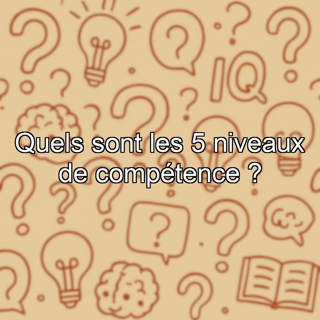 Quels sont les 5 niveaux de compétence ?