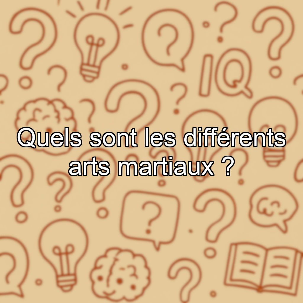Quels sont les différents arts martiaux ?