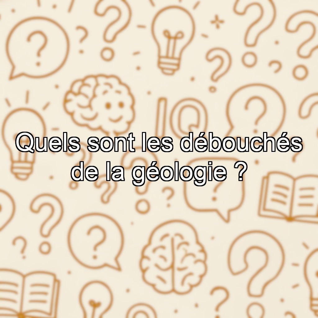 Quels sont les débouchés de la géologie ?