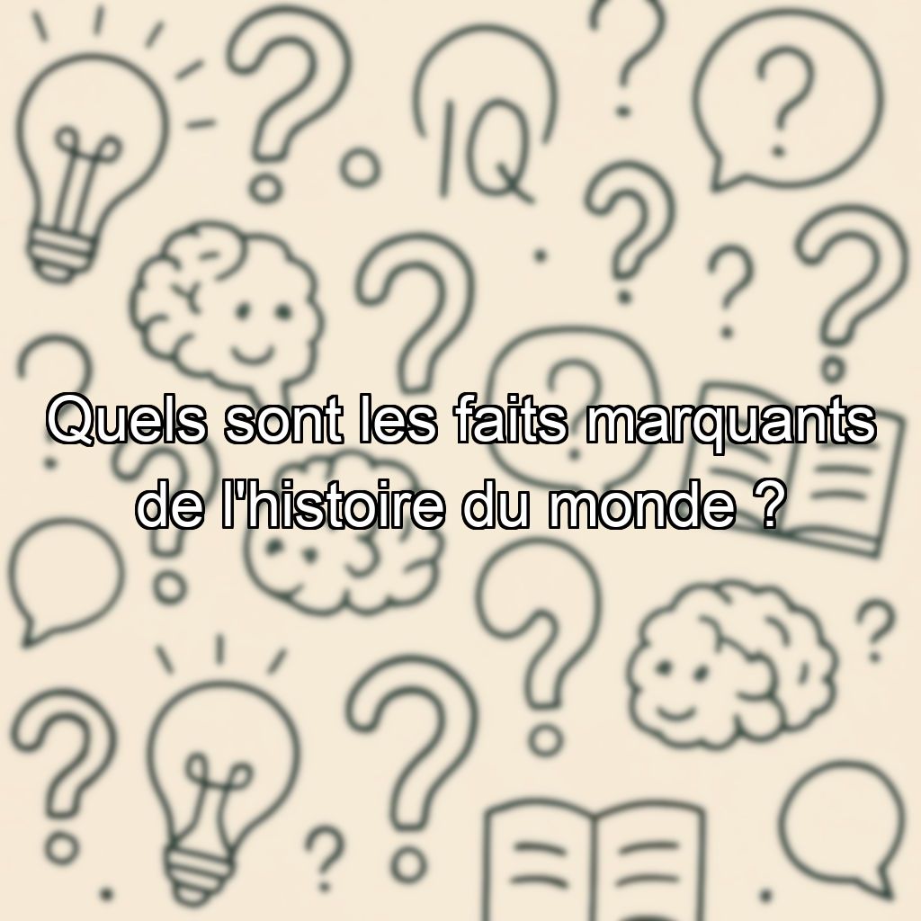 Quels sont les faits marquants de l'histoire du monde ?