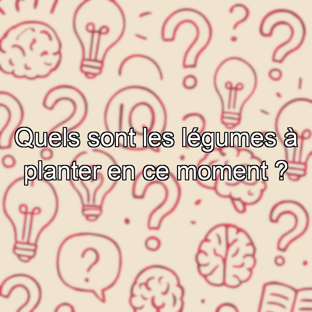 Quels sont les légumes à planter en ce moment ?