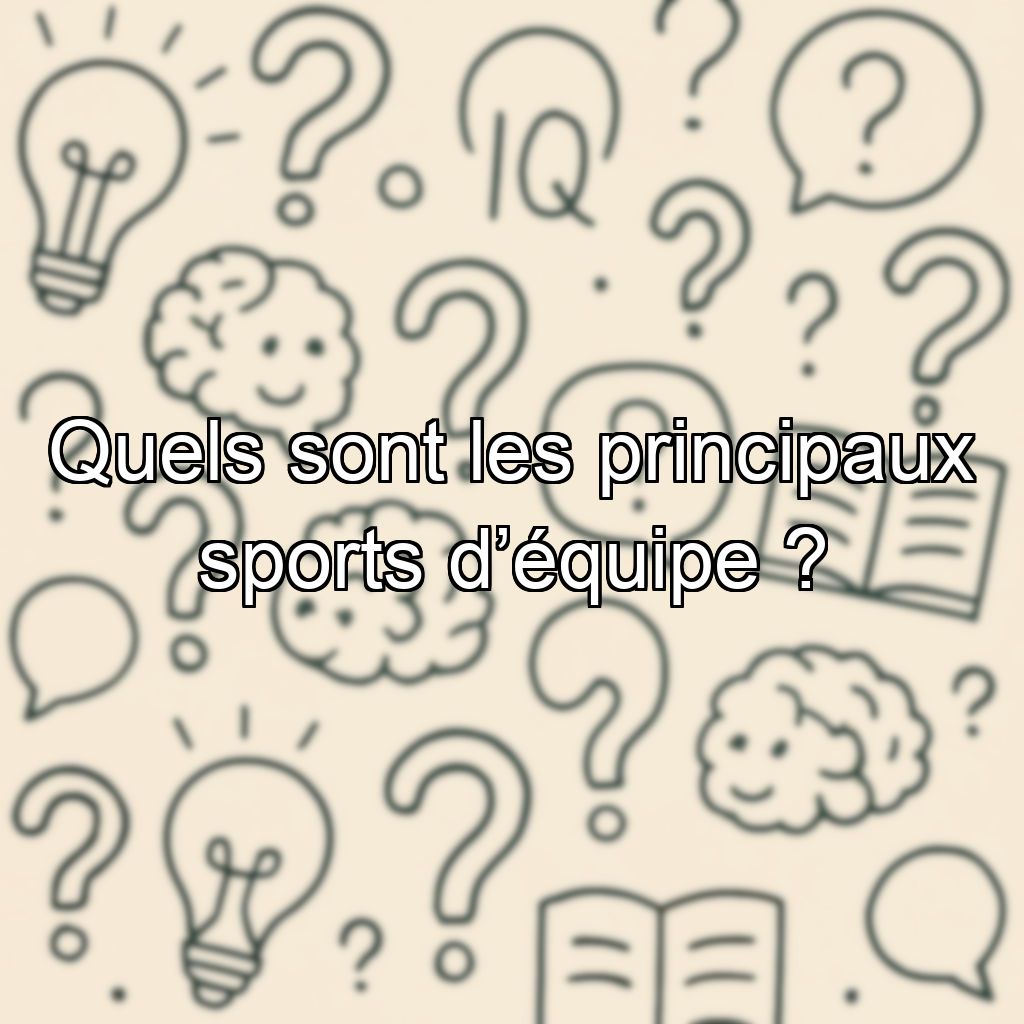 Quels sont les principaux sports d’équipe ?