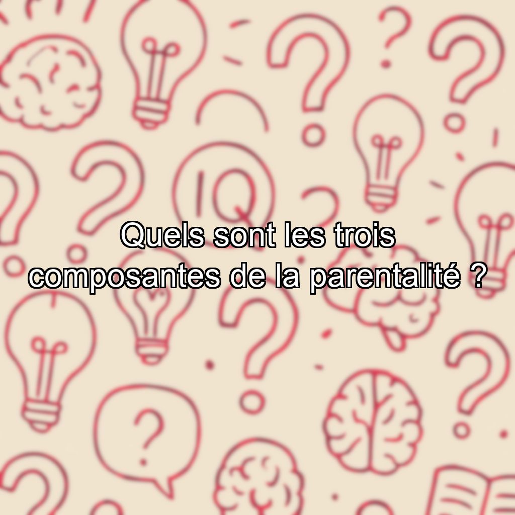 Quels sont les trois composantes de la parentalité ?