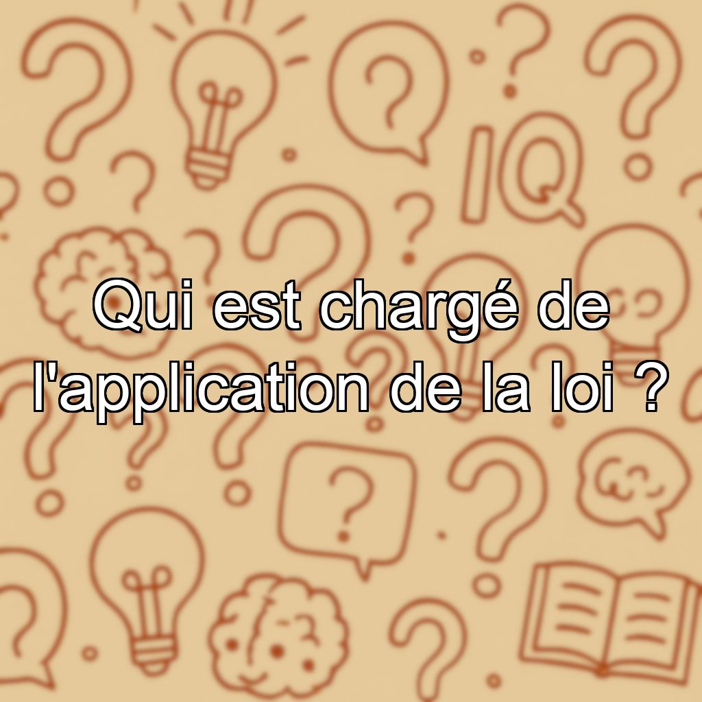 Qui est chargé de l'application de la loi ?