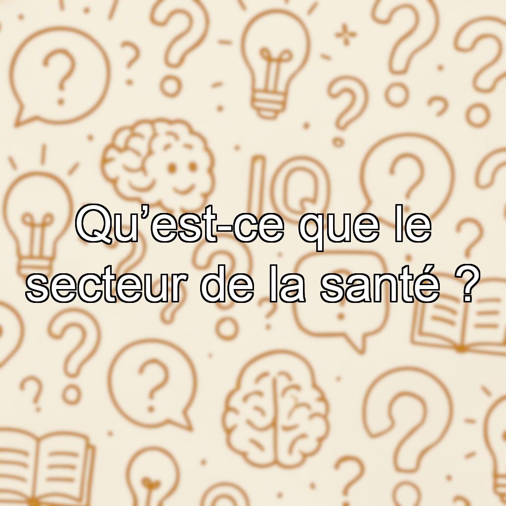 Qu’est-ce que le secteur de la santé ?