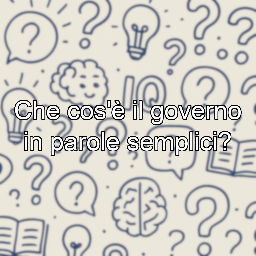 Che cos'è il governo in parole semplici?