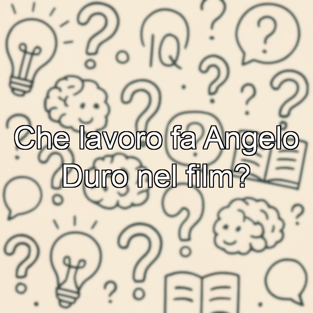 Che lavoro fa Angelo Duro nel film?