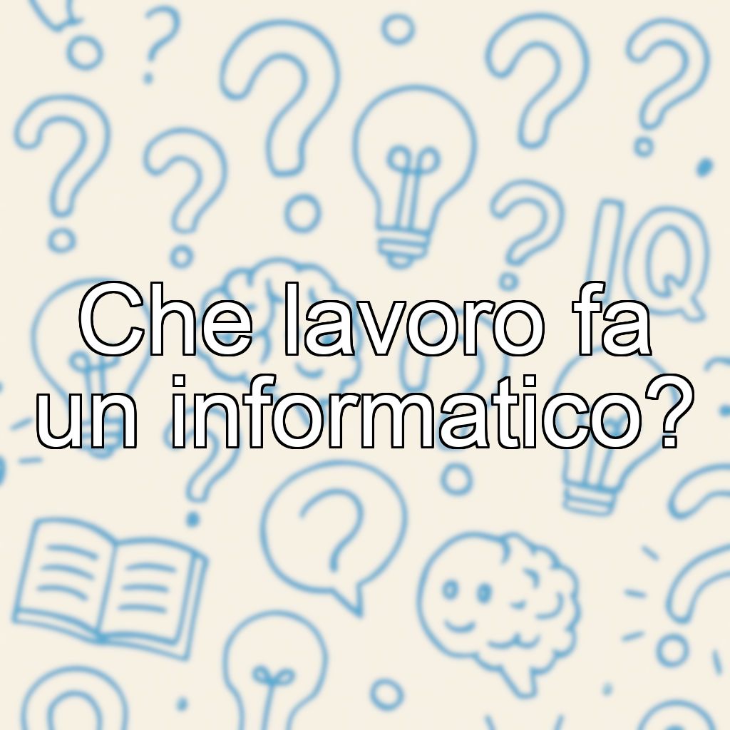 Che lavoro fa un informatico?