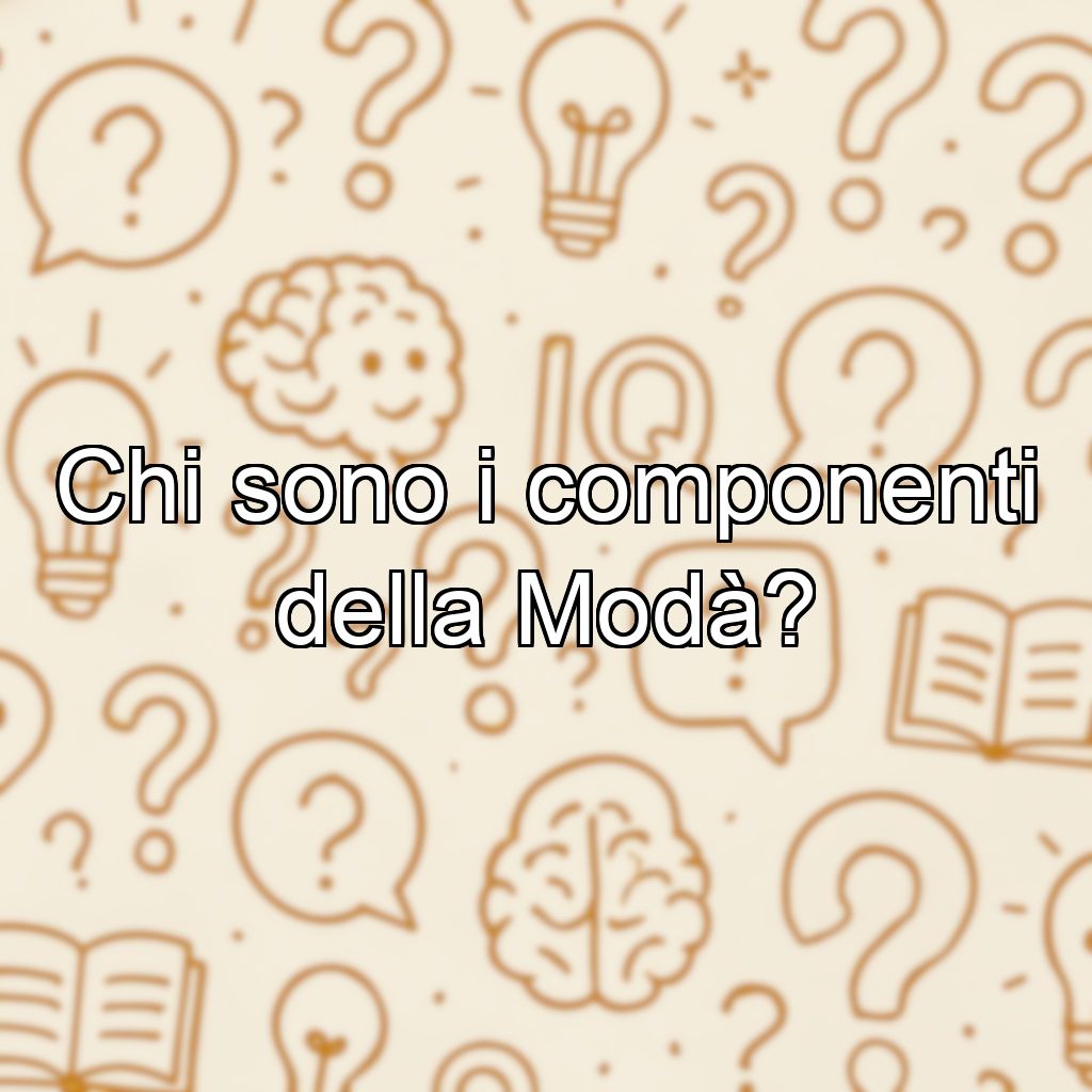 Chi sono i componenti della Modà?