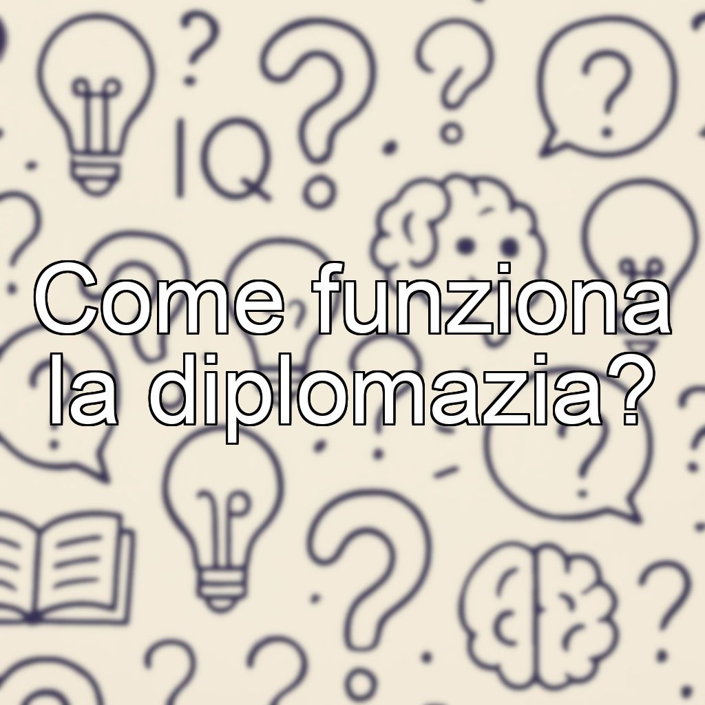 Come funziona la diplomazia?