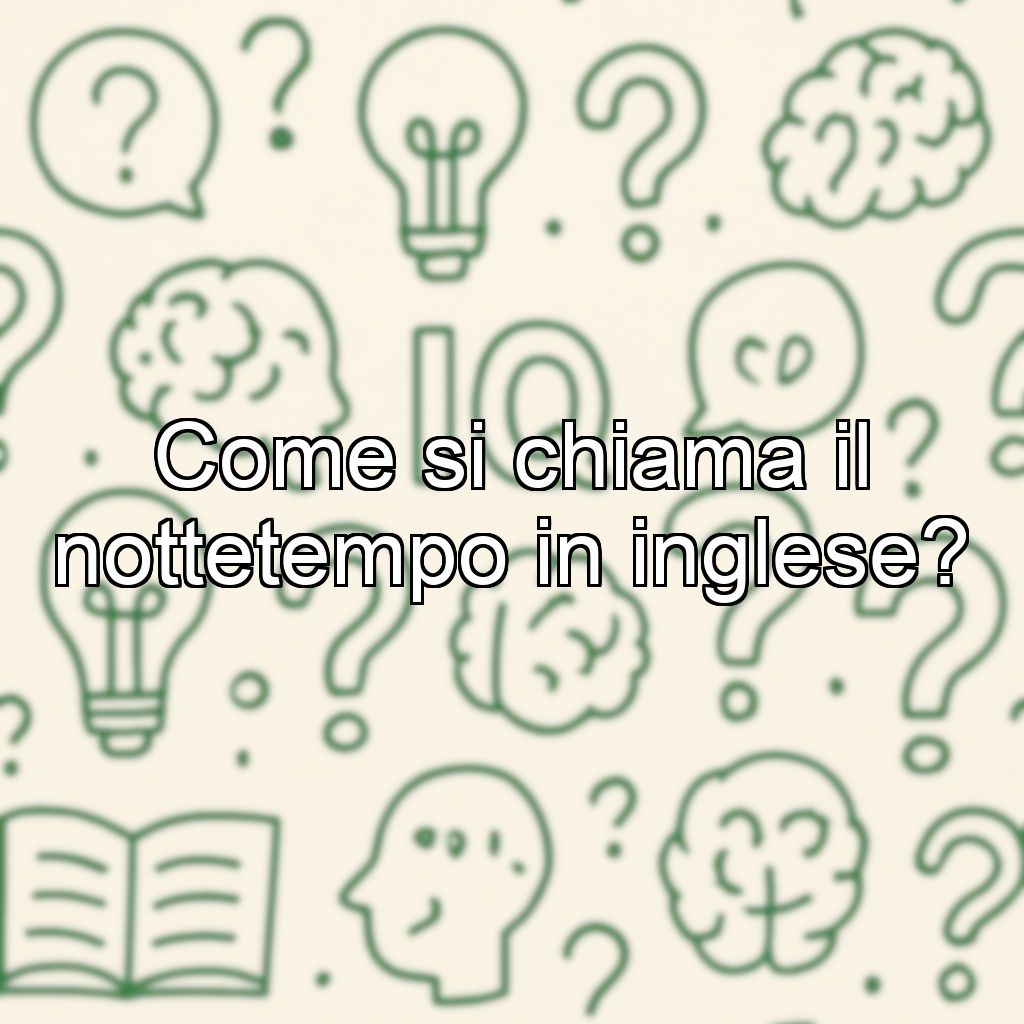 Come si chiama il nottetempo in inglese?