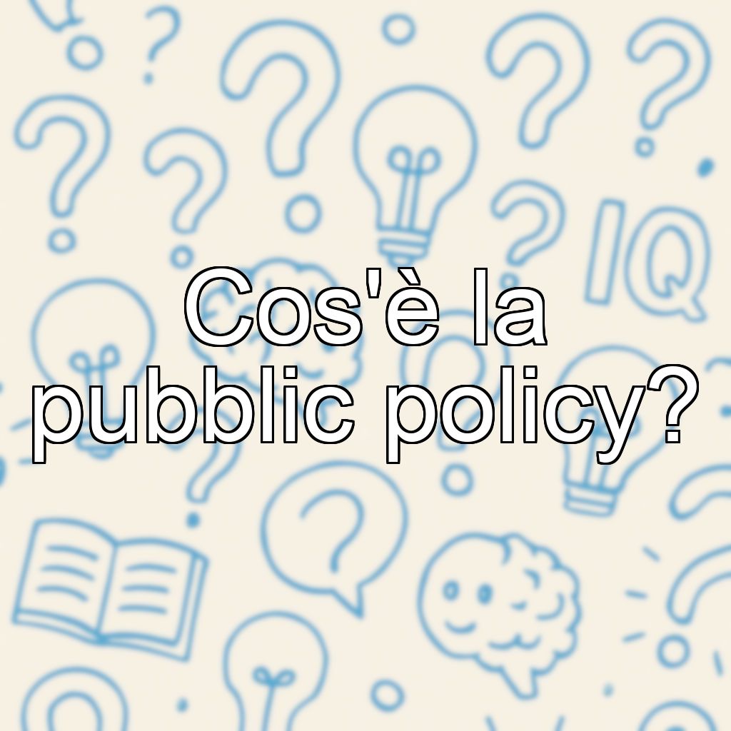 Cos'è la pubblic policy?