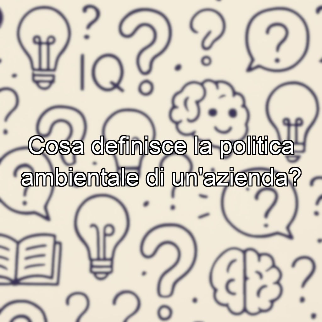 Cosa definisce la politica ambientale di un'azienda?