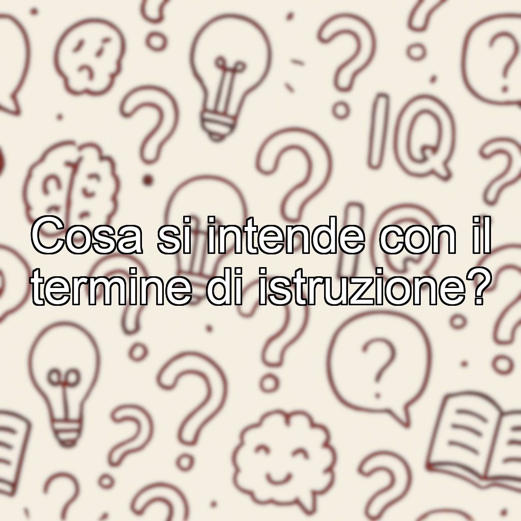 Cosa si intende con il termine di istruzione?