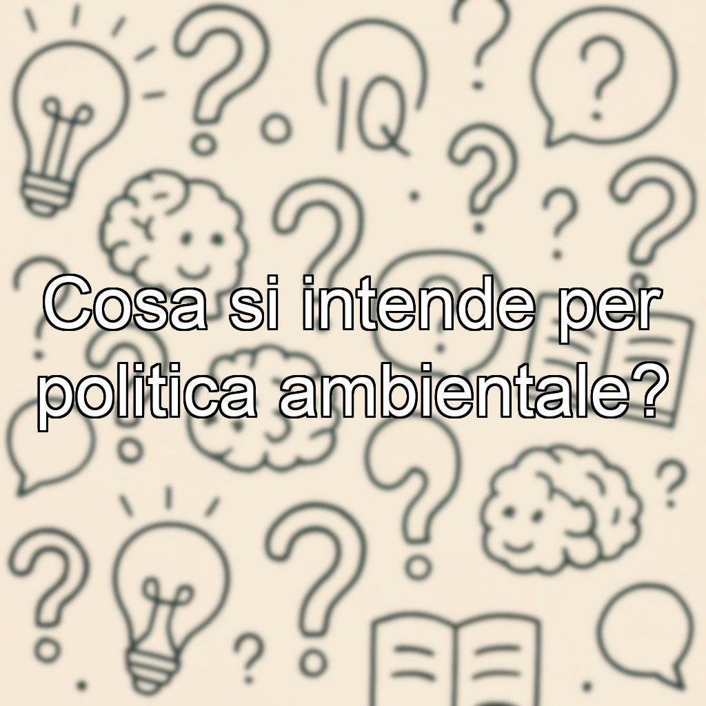 Cosa si intende per politica ambientale?