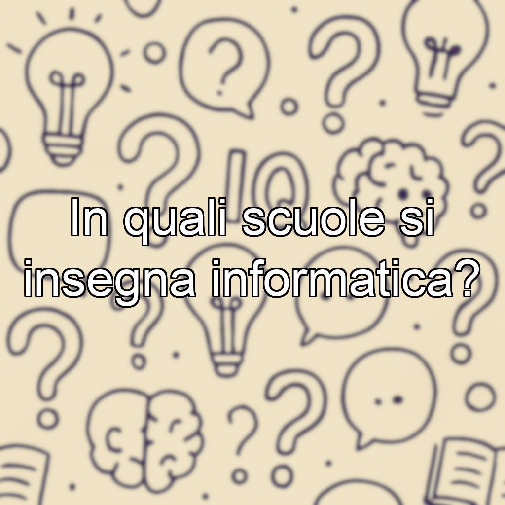 In quali scuole si insegna informatica?