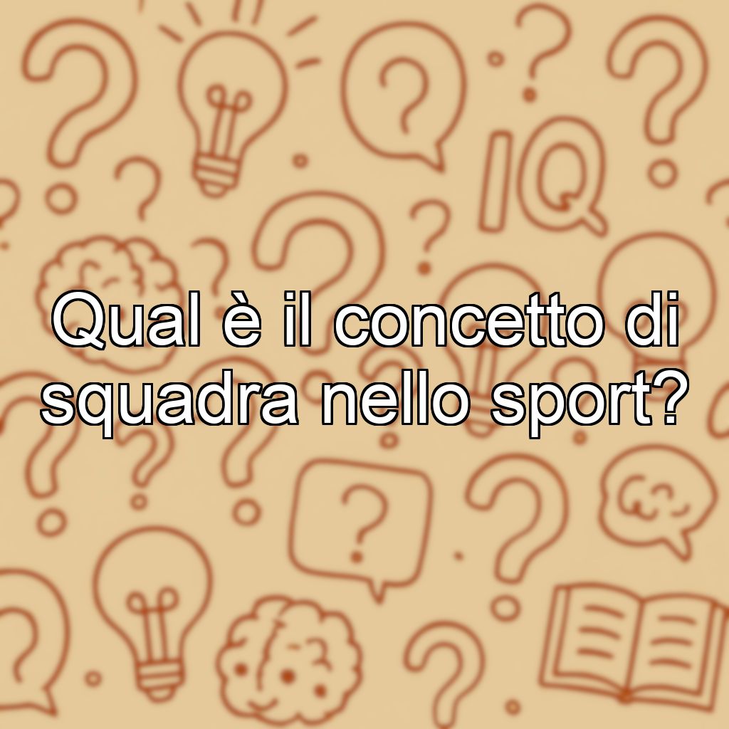 Qual è il concetto di squadra nello sport?