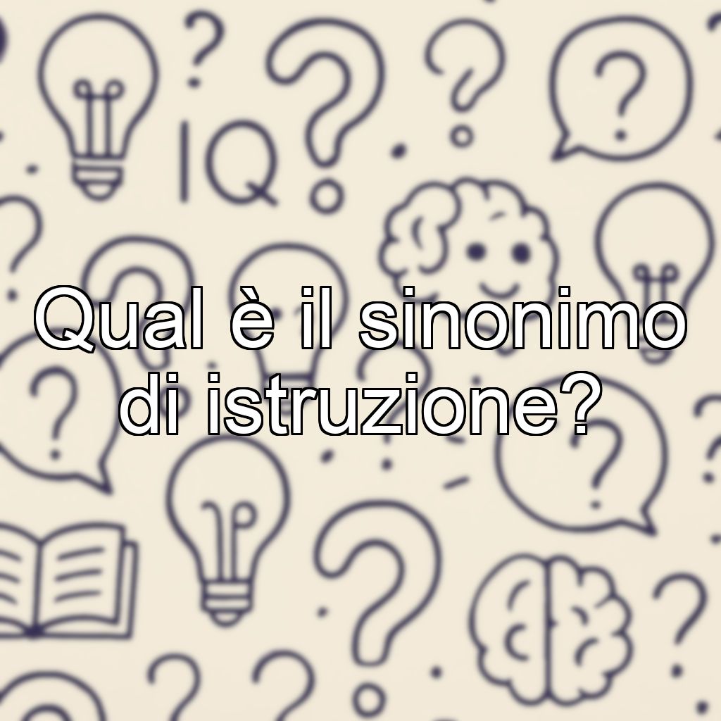 Qual è il sinonimo di istruzione?