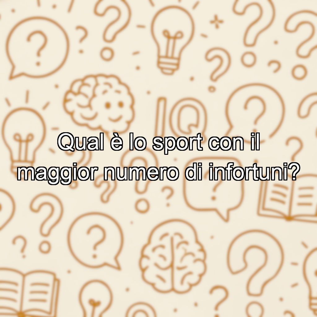 Qual è lo sport con il maggior numero di infortuni?