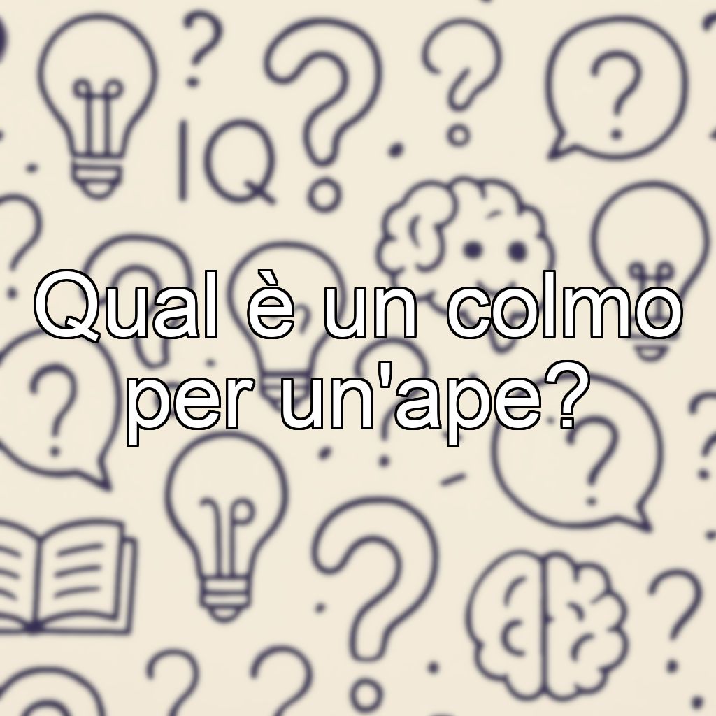 Qual è un colmo per un'ape?