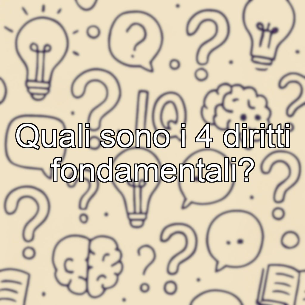 Quali sono i 4 diritti fondamentali?