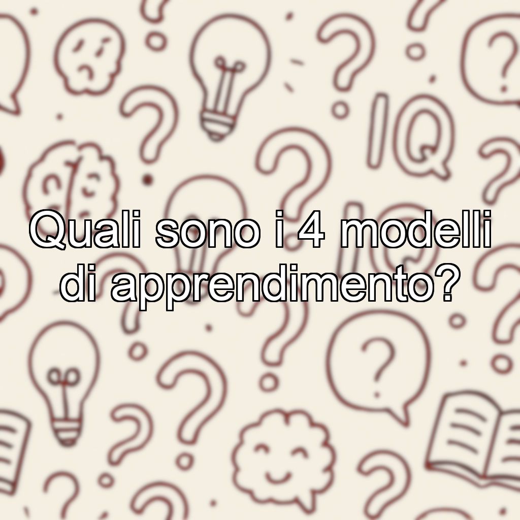 Quali sono i 4 modelli di apprendimento?