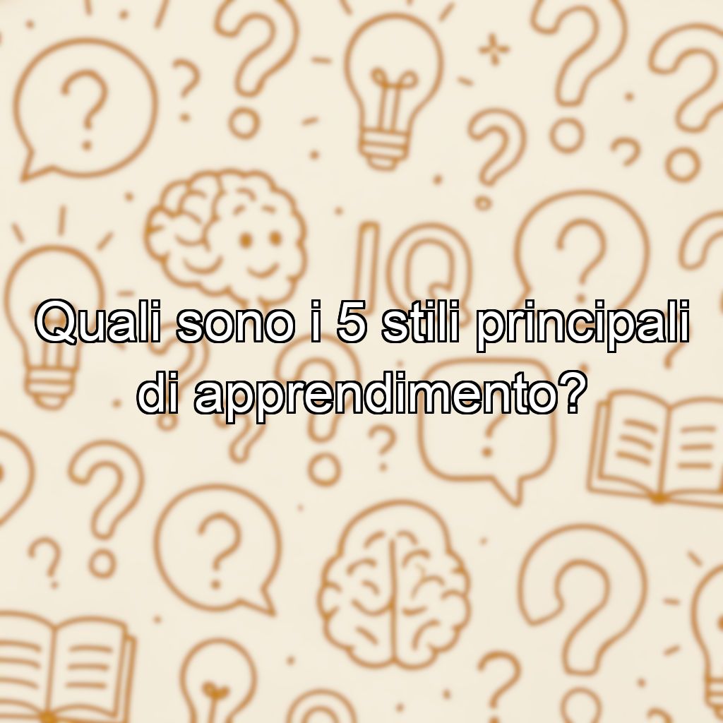 Quali sono i 5 stili principali di apprendimento?