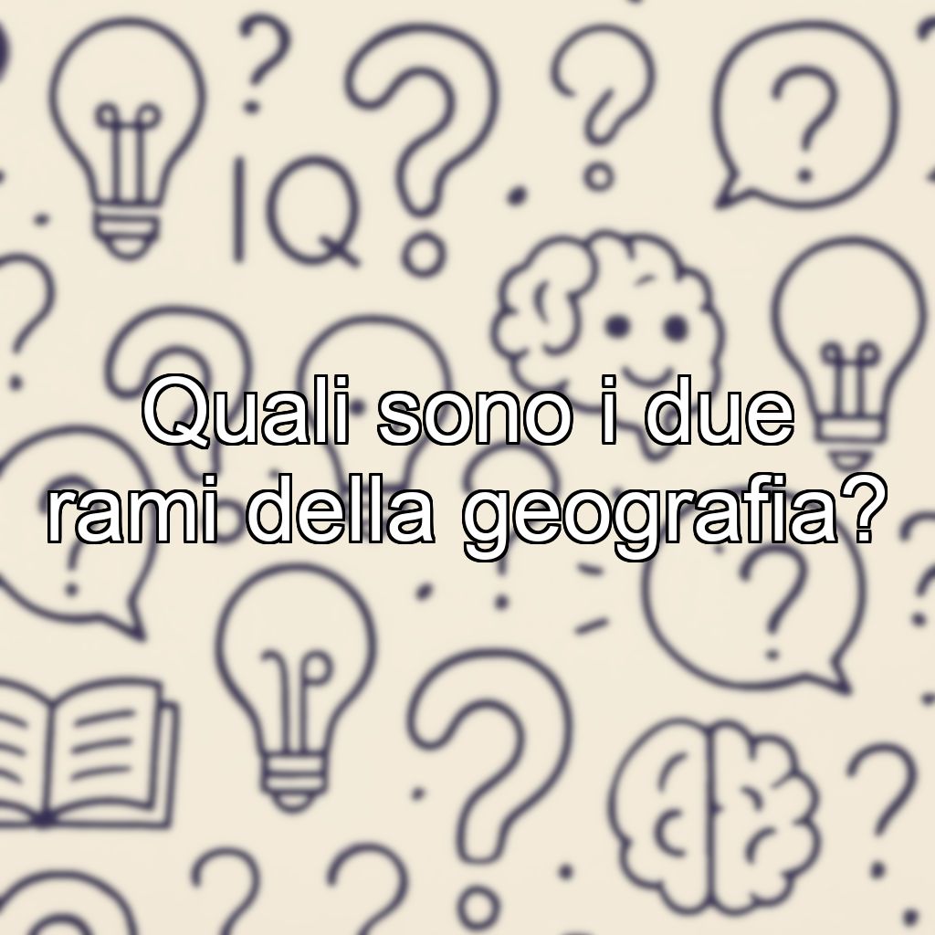Quali sono i due rami della geografia?