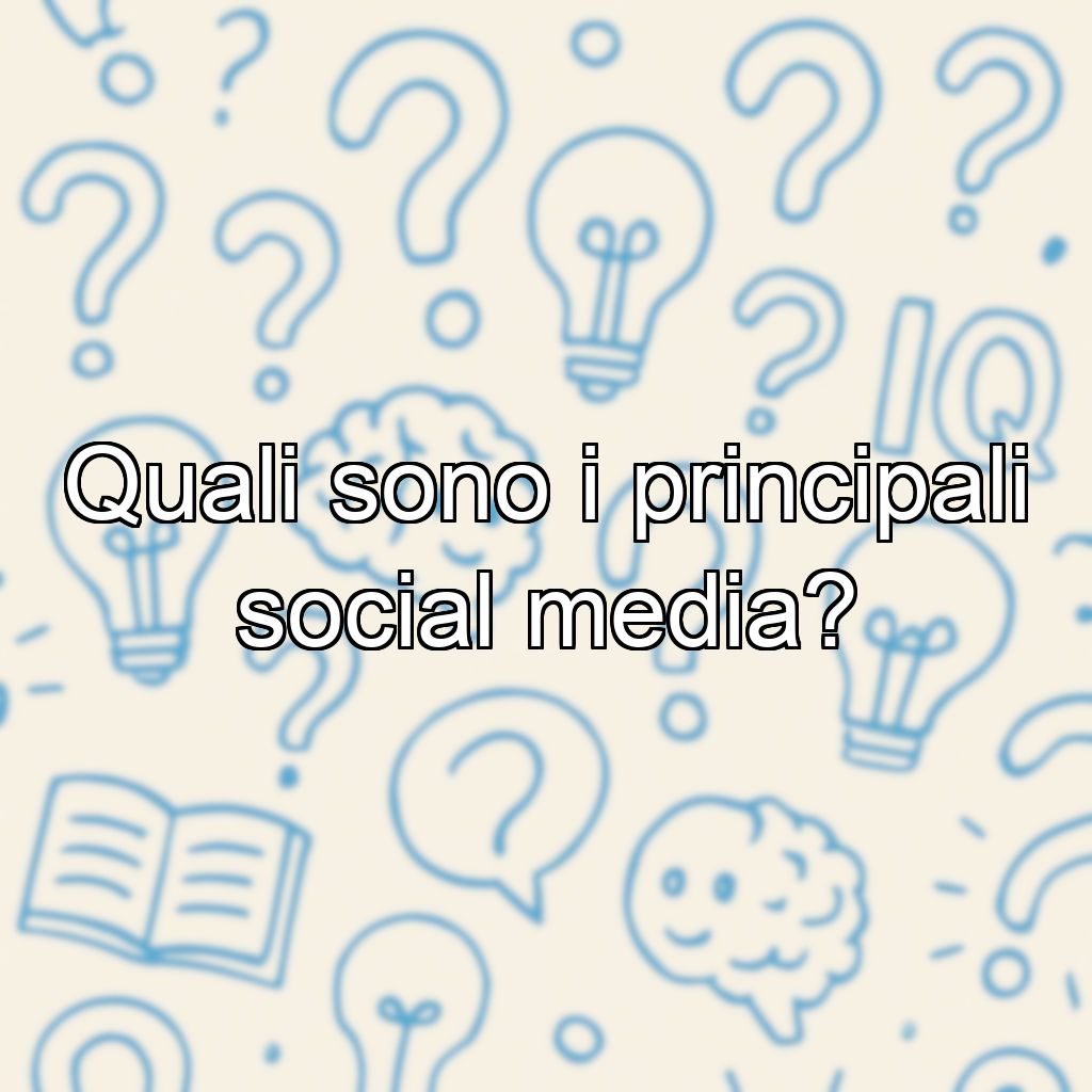Quali sono i principali social media?