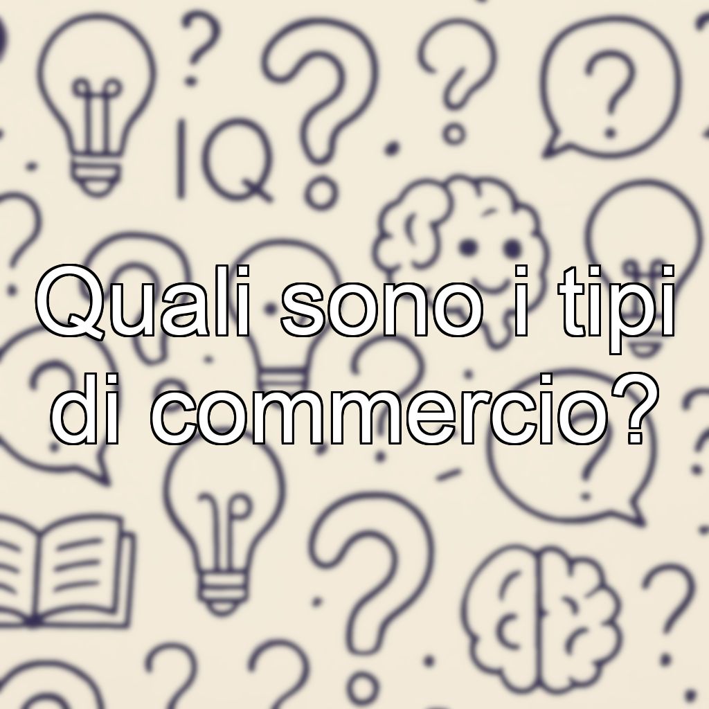 Quali sono i tipi di commercio?
