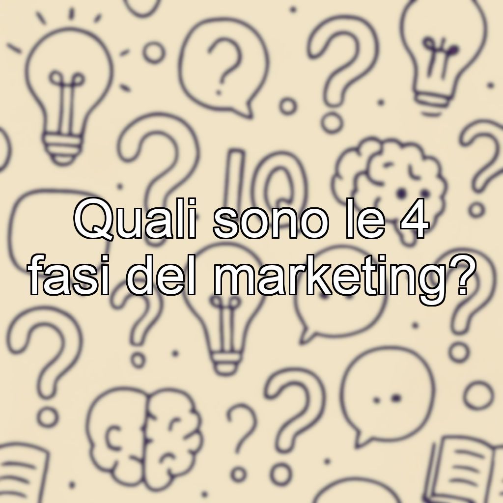 Quali sono le 4 fasi del marketing?