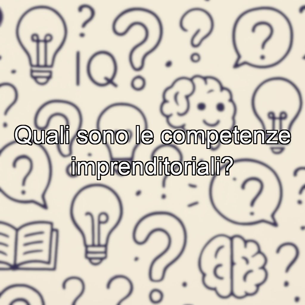 Quali sono le competenze imprenditoriali?