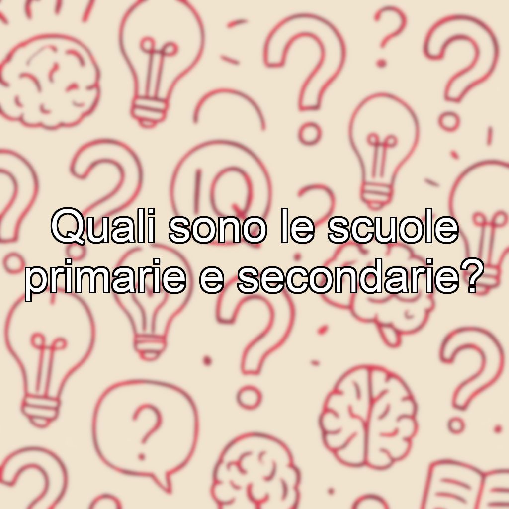 Quali sono le scuole primarie e secondarie?