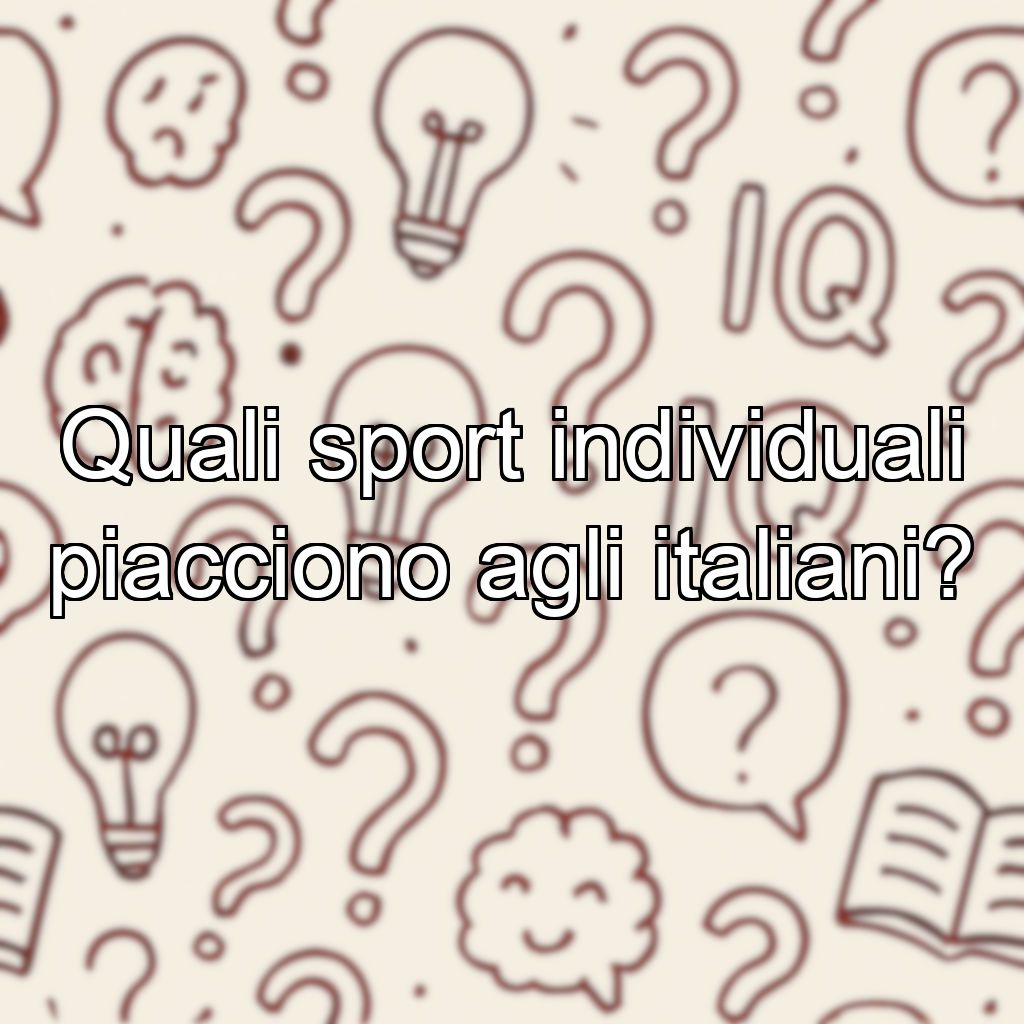 Quali sport individuali piacciono agli italiani?