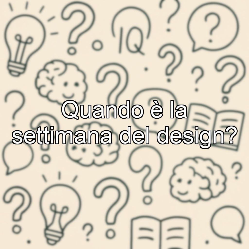 Quando è la settimana del design?