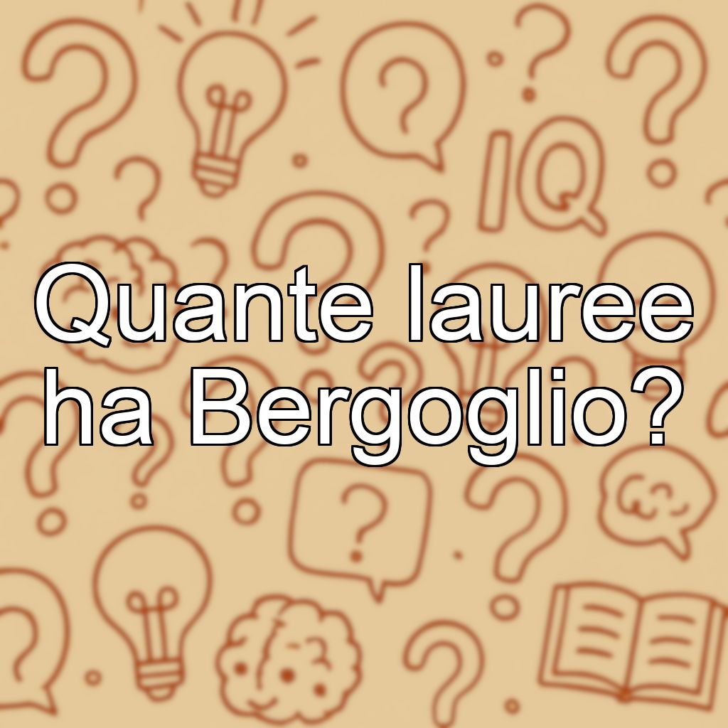 Quante lauree ha Bergoglio?