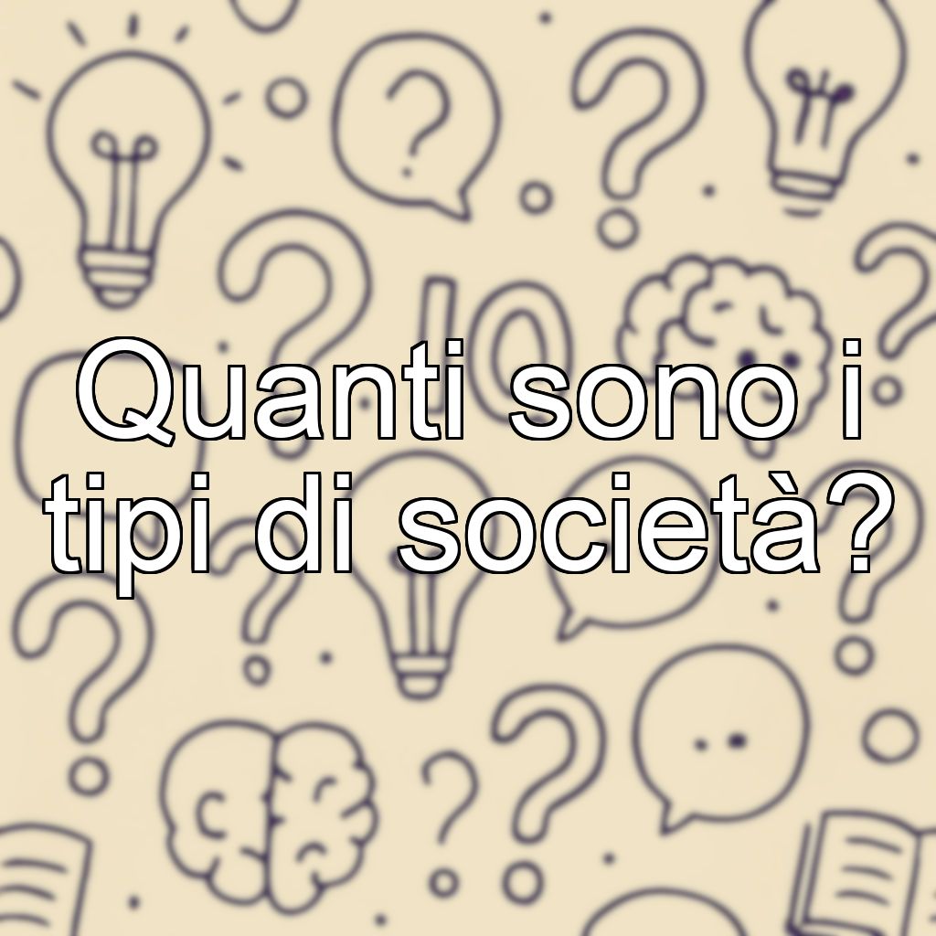 Quanti sono i tipi di società?