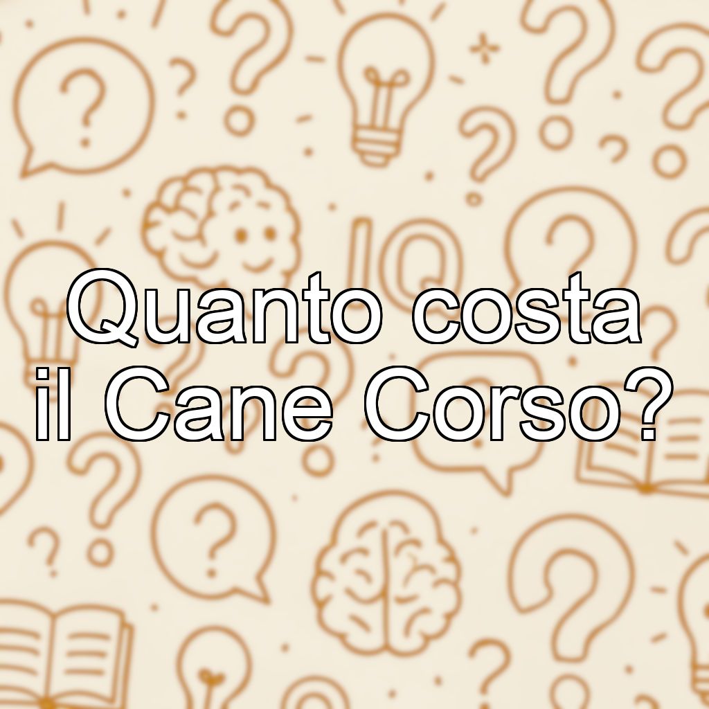 Quanto costa il Cane Corso?