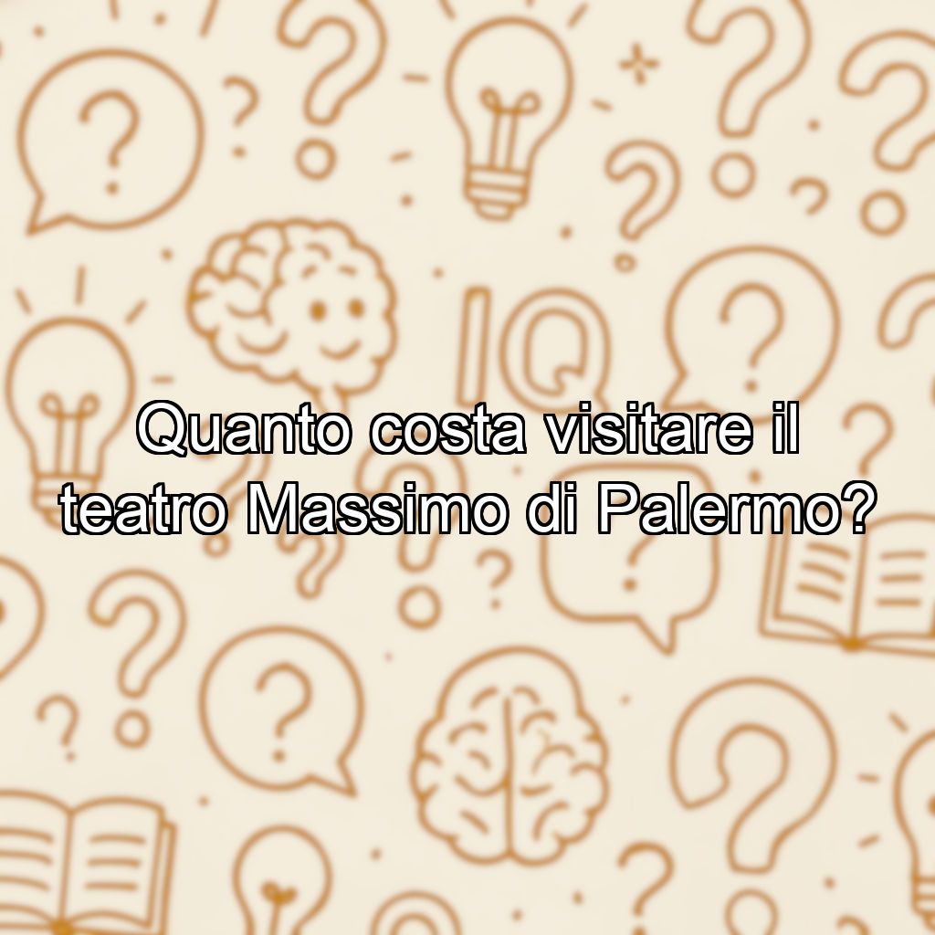 Quanto costa visitare il teatro Massimo di Palermo?