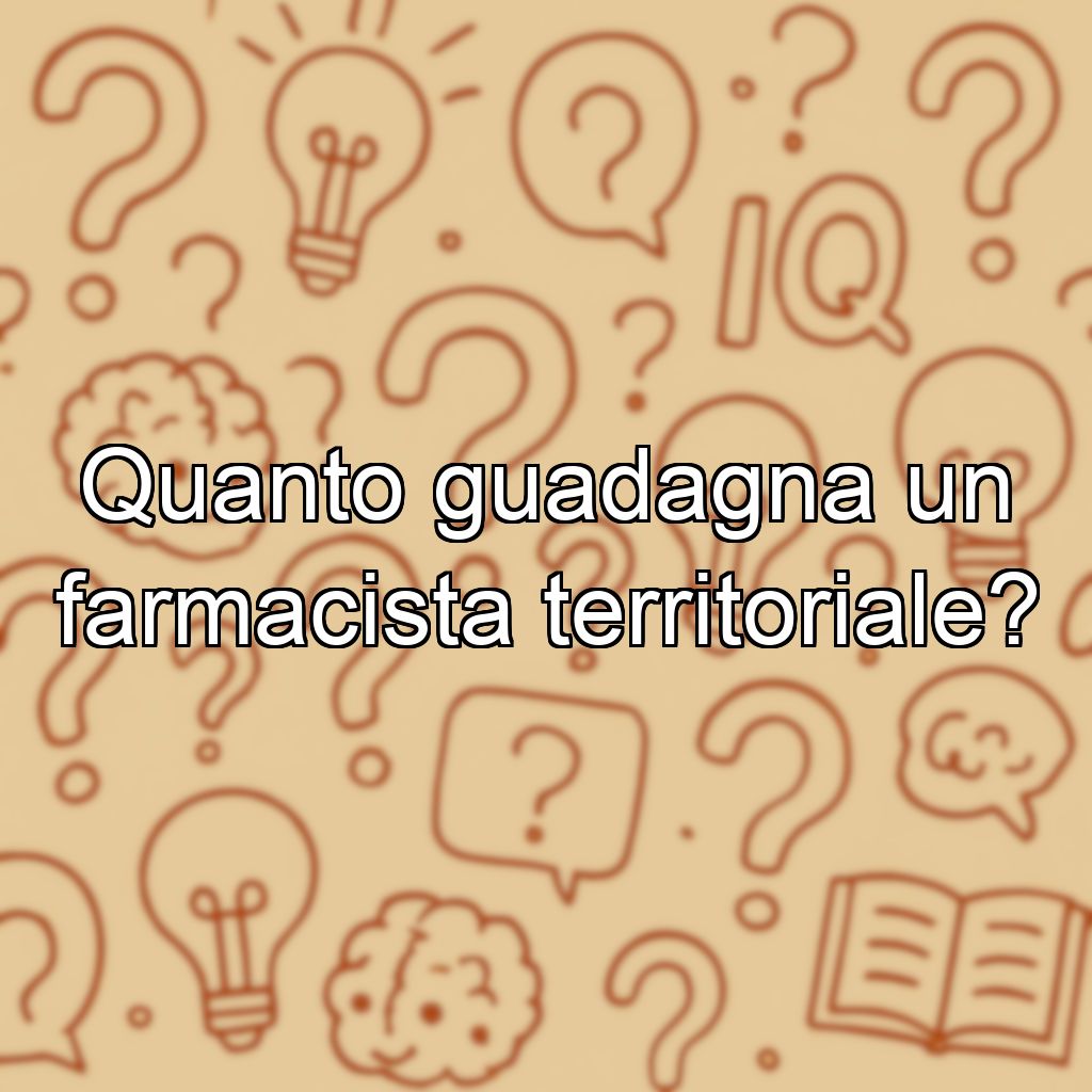 Quanto guadagna un farmacista territoriale?